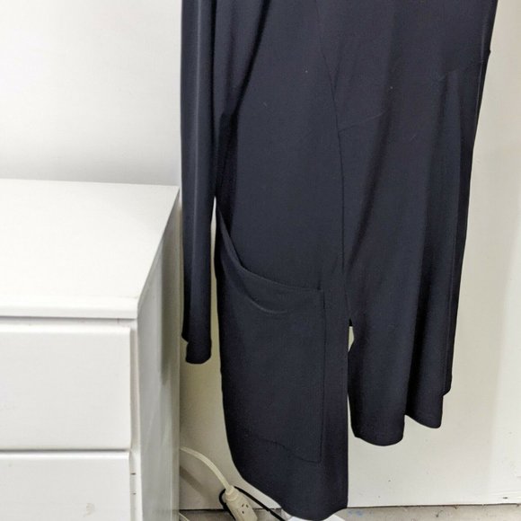 SYMPLI Black Asymmetrical Tunic Size 12 with Pocket Long Sleeves - Picture 5 of 7